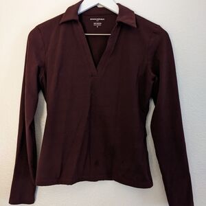 Banana Republic Long Sleeve V Neck Polo